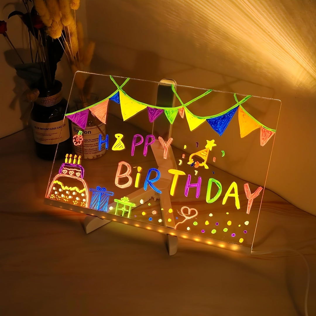 RoyaleGlow USB LED Noteringsbräda med 12 Färgpennor - Glödande Meddelandebräda för Kontor &amp; Hem