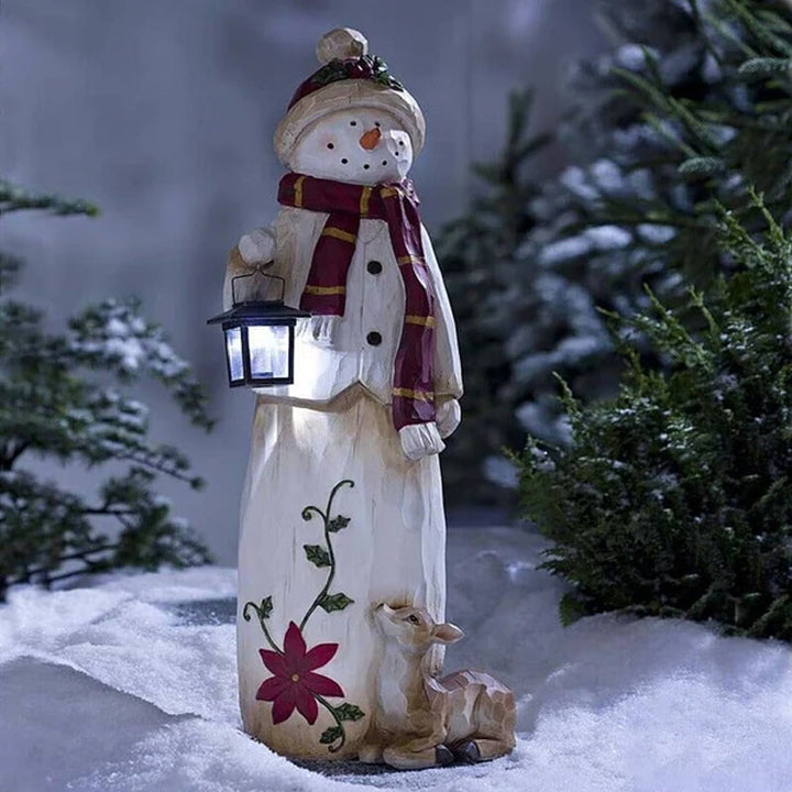 Carvallo - Stilig Soldrevet Snömannslampa Med LED Glödljus