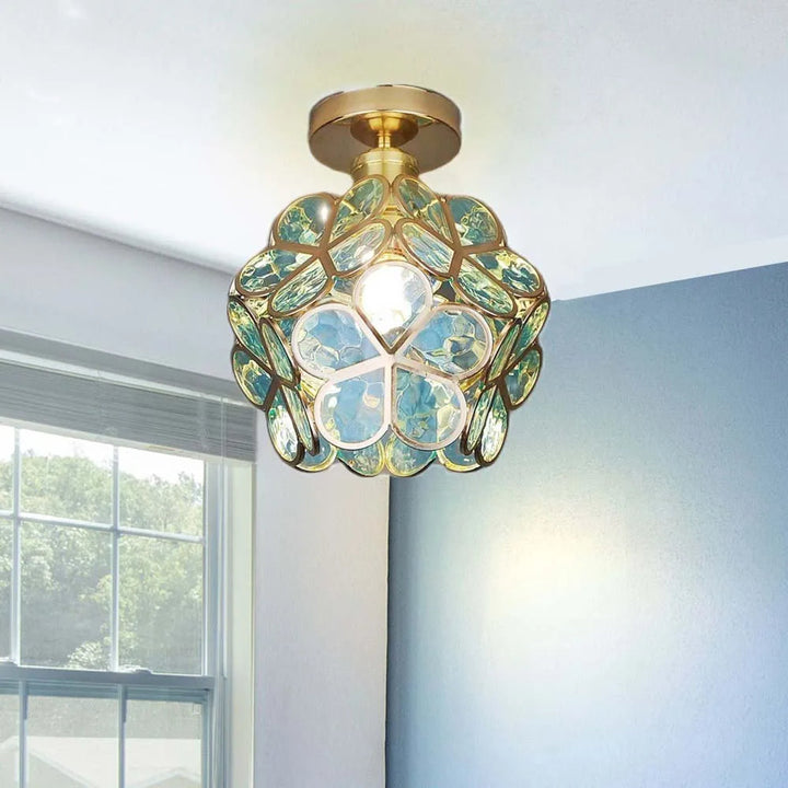 Elegant Floral Stil Glas Taklampa
