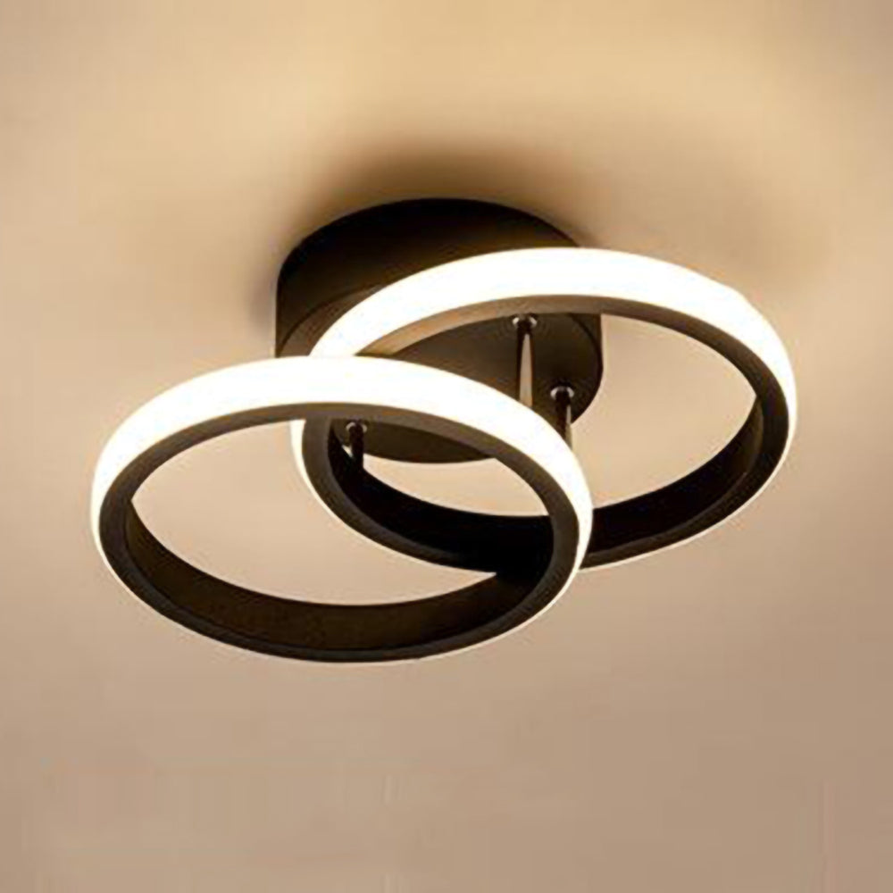 Taklampa med LED Svart metalram