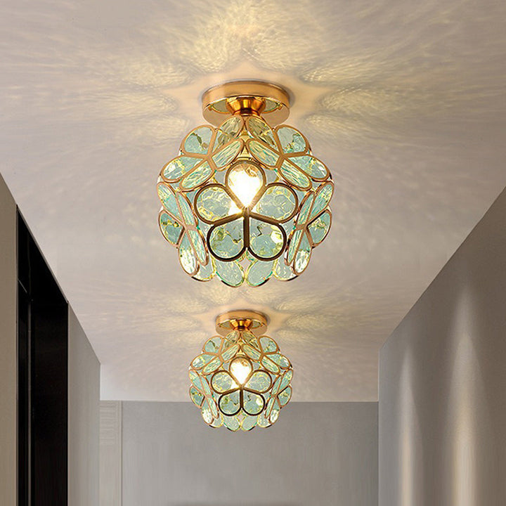 Elegant Floral Stil Glas Taklampa