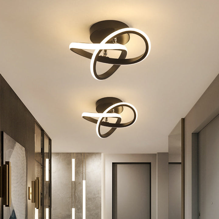 Taklampa med LED Svart metalram