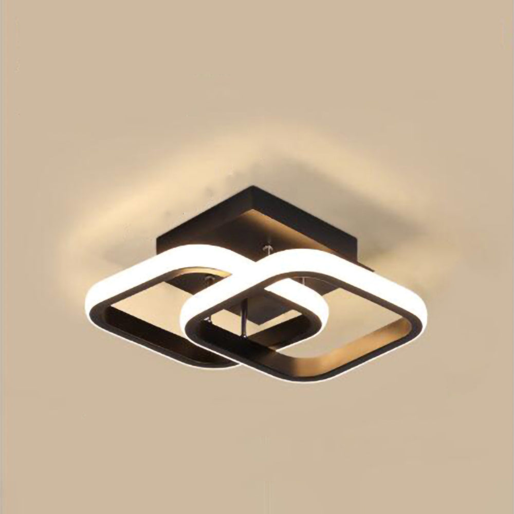 Taklampa med LED Svart metalram