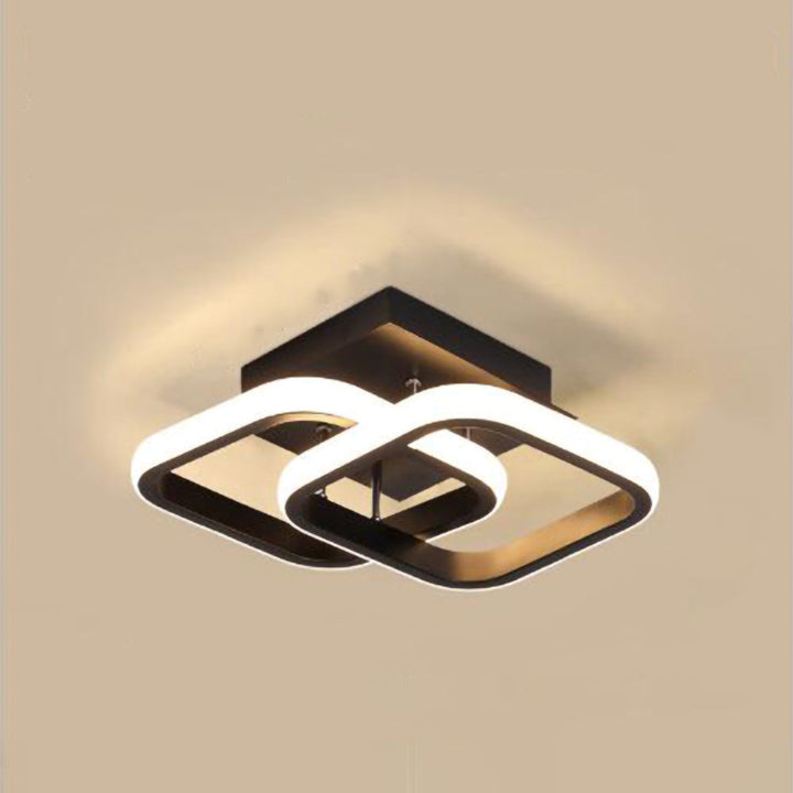 Taklampa med LED Svart metalram