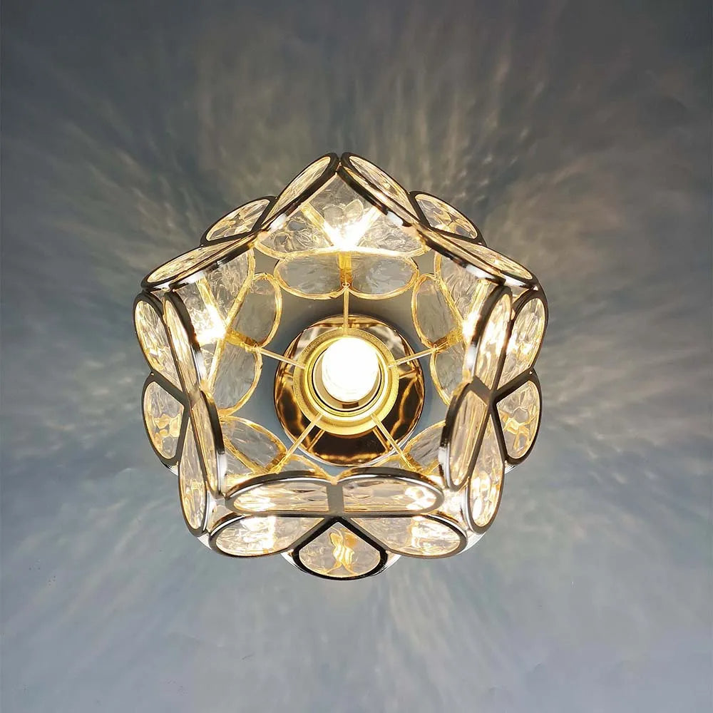 Elegant Floral Stil Glas Taklampa