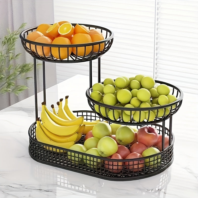 GoldenTier 3-Tier Fruktkorg – Elegant och Praktisk