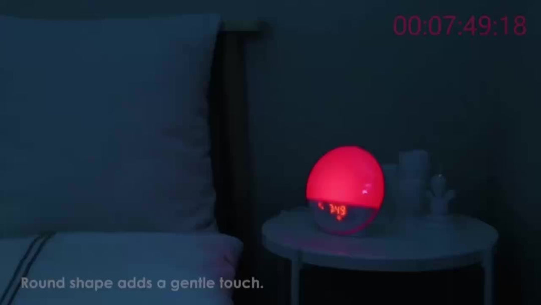 Halo Light Digital Alarmklocka – Soluppgång Alarmklocka med USB Ström och Dubbel Alarmfunktion