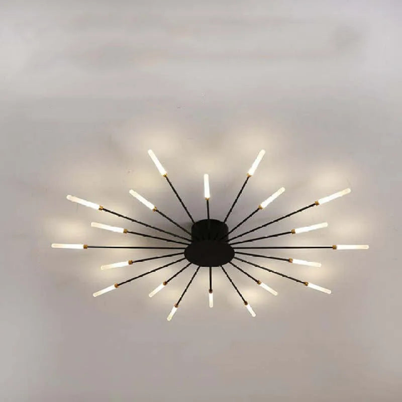 Taklampa modern metall LED kristallhänglampa