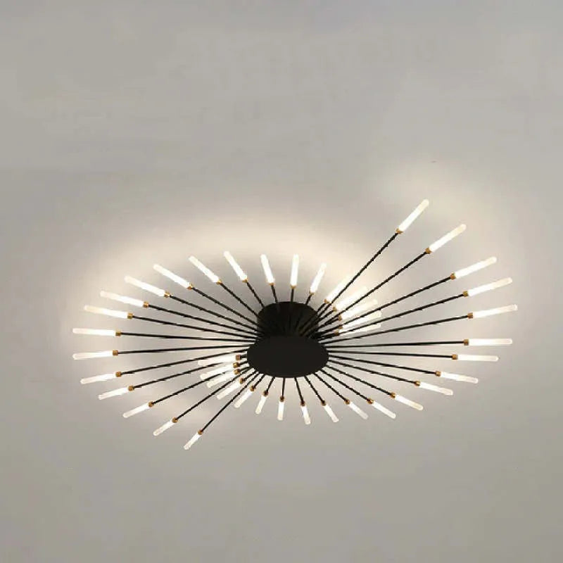 Taklampa modern metall LED kristallhänglampa