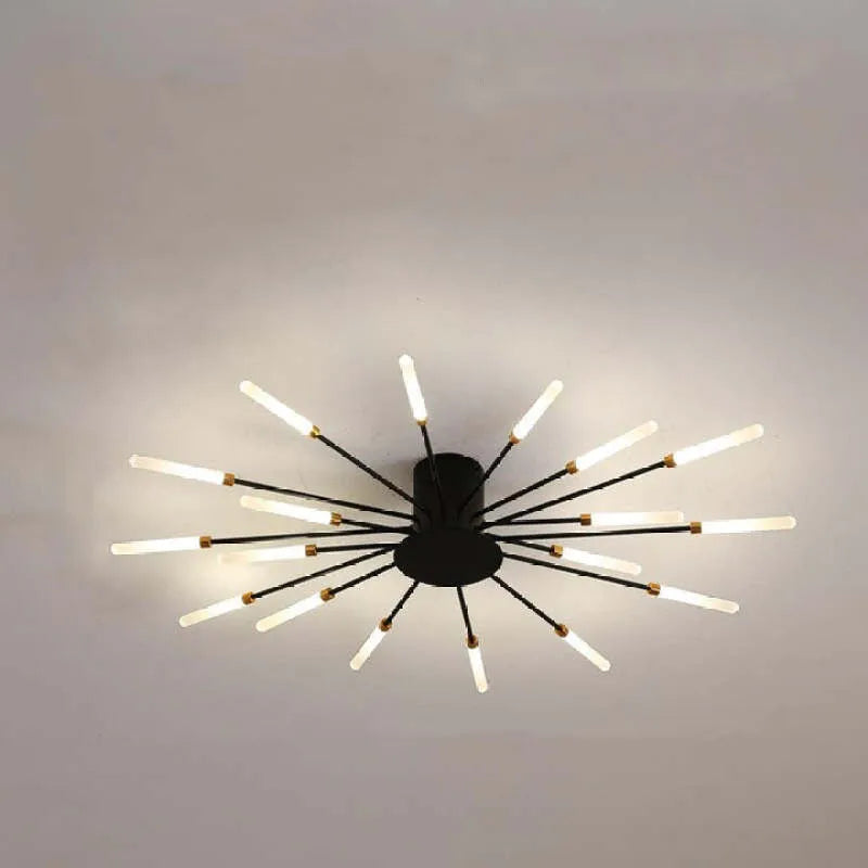 Taklampa modern metall LED kristallhänglampa