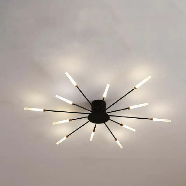 Taklampa modern metall LED kristallhänglampa