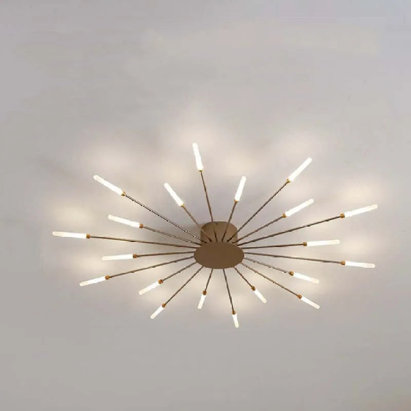 Taklampa modern metall LED kristallhänglampa