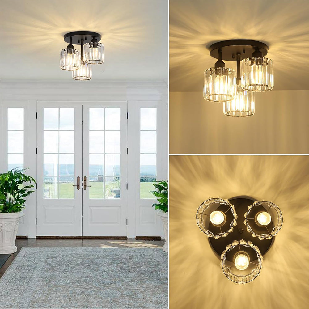 Elegant Modern Crystal Semi-Flush Taklampor