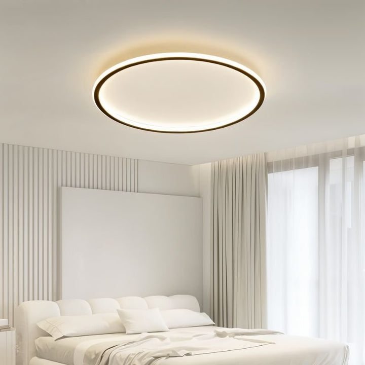 Ultra-tunn modern taklampa | Flush Mount LED för låga tak | Rund &amp; dimbar