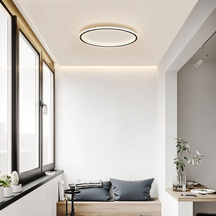 Ultra-tunn modern taklampa | Flush Mount LED för låga tak | Rund & dimbar