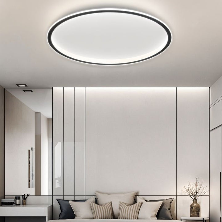 Ultra-tunn modern taklampa | Flush Mount LED för låga tak | Rund &amp; dimbar