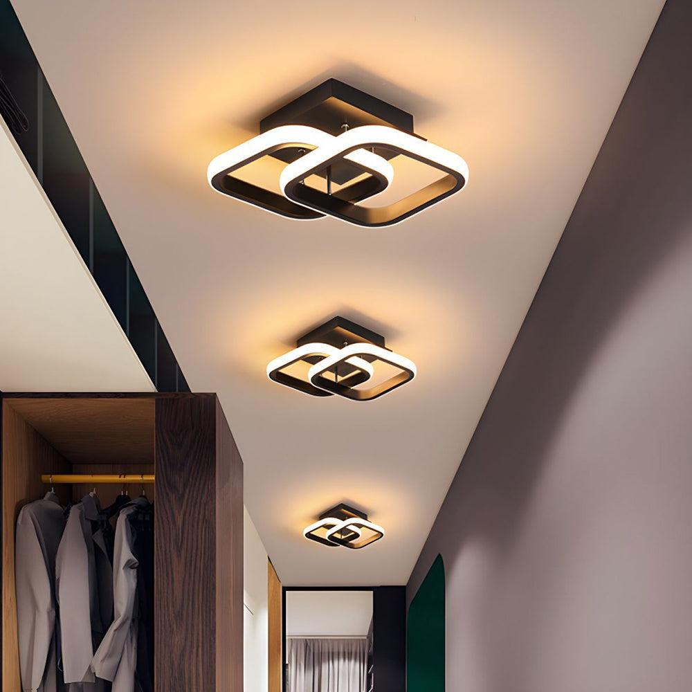 Taklampa med LED Svart metalram