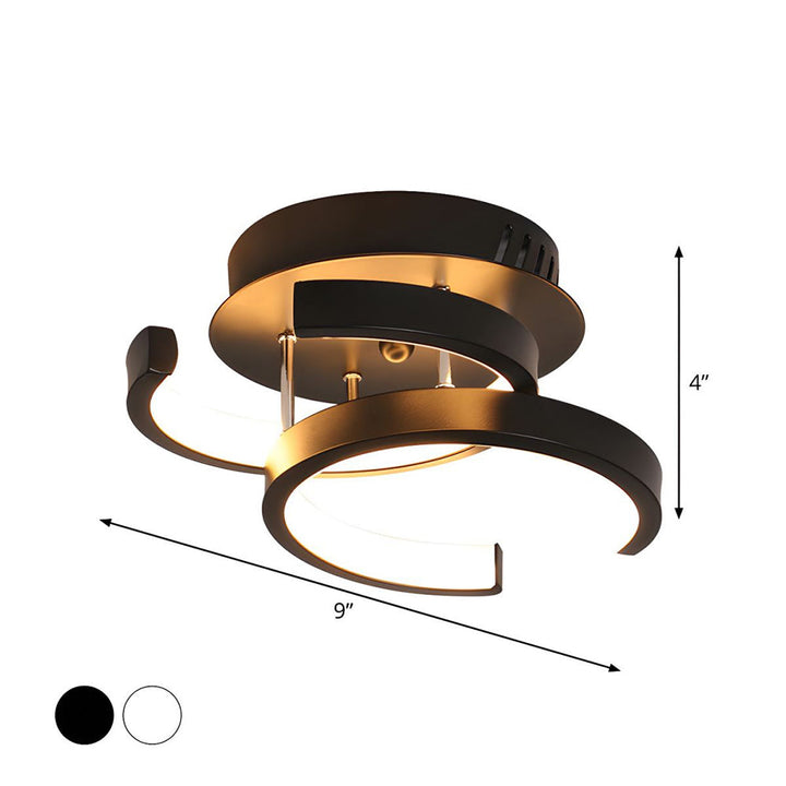 Taklampa med LED Svart metalram