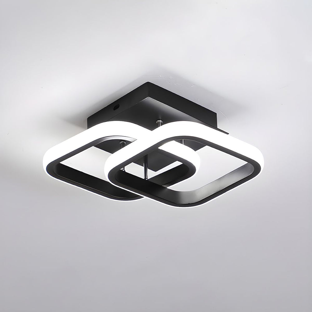 Taklampa med LED Svart metalram