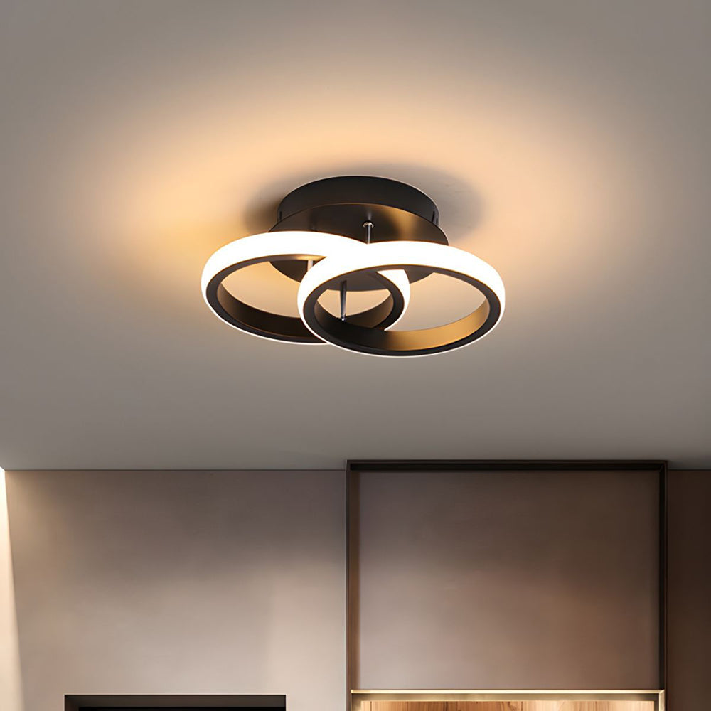 Taklampa med LED Svart metalram