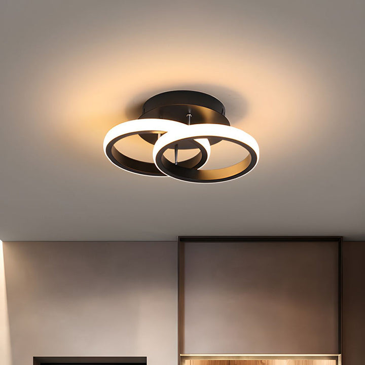 Taklampa med LED Svart metalram