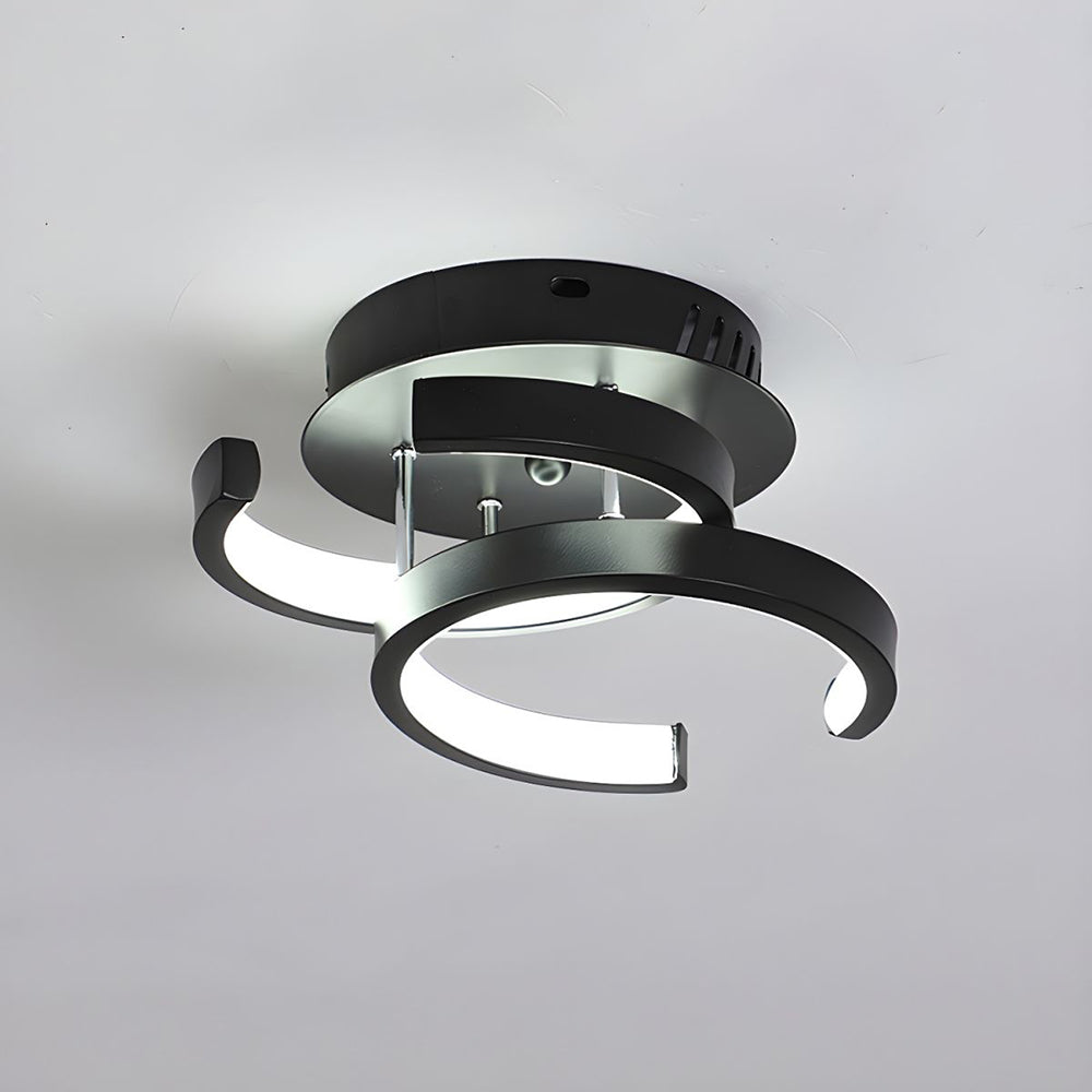 Taklampa med LED Svart metalram