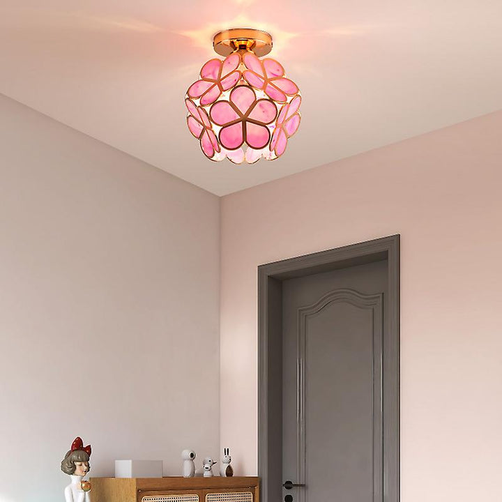 Elegant Floral Stil Glas Taklampa