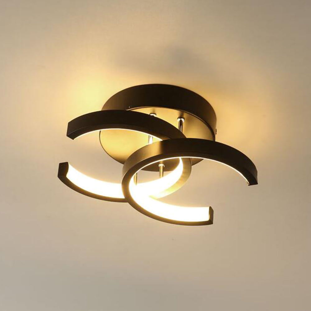 Taklampa med LED Svart metalram