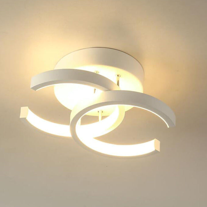 Taklampa med LED Svart metalram