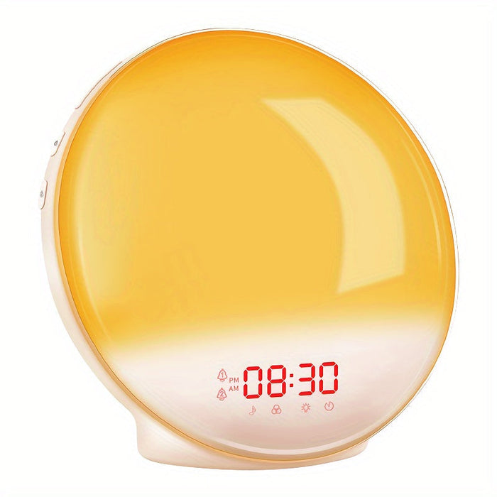 Halo Light Digital Alarmklocka – Soluppgång Alarmklocka med USB Ström och Dubbel Alarmfunktion