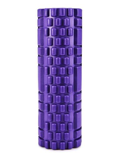 Lila foam roller med rutmönster