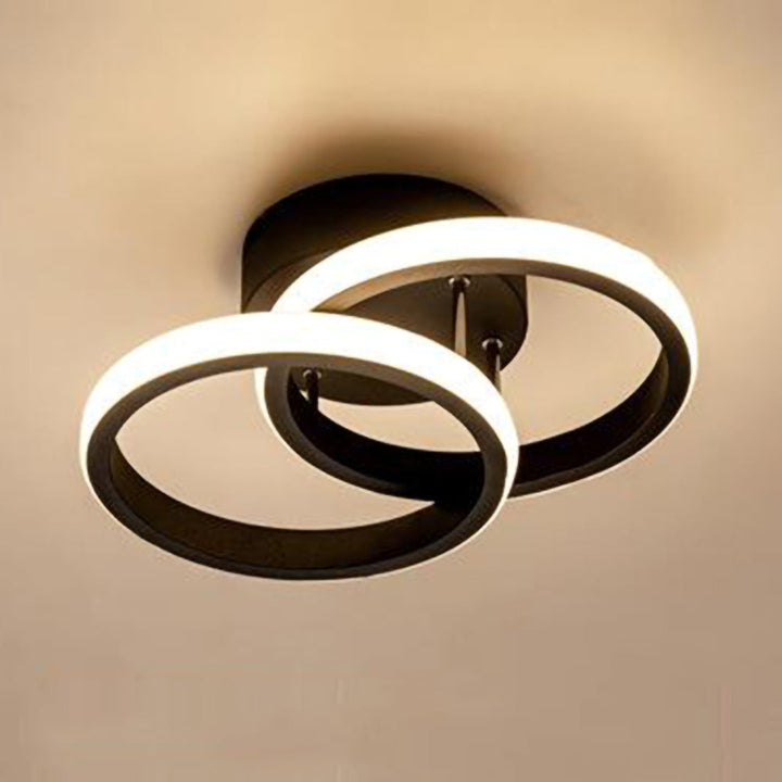 Taklampa med LED Svart metalram