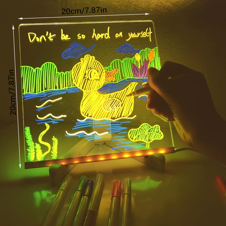 RoyaleGlow USB LED Noteringsbräda med 12 Färgpennor - Glödande Meddelandebräda för Kontor &amp; Hem