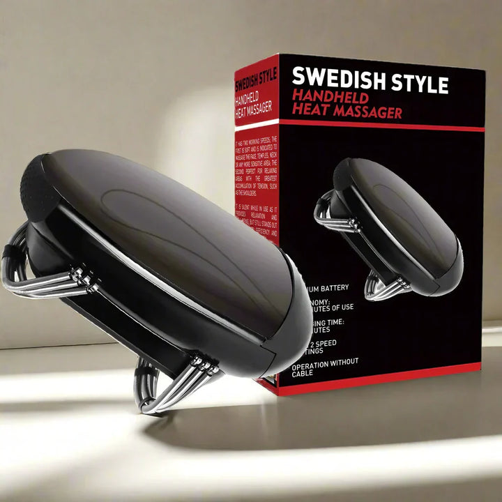 Royaleva Professionell Sladdlös Handhållen Vibration Massageapparat med Värme – USB-uppladdningsbar för Nacke, Rygg, Huvud och Ansikte