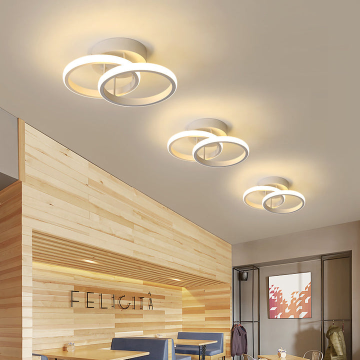 Taklampa med LED Svart metalram