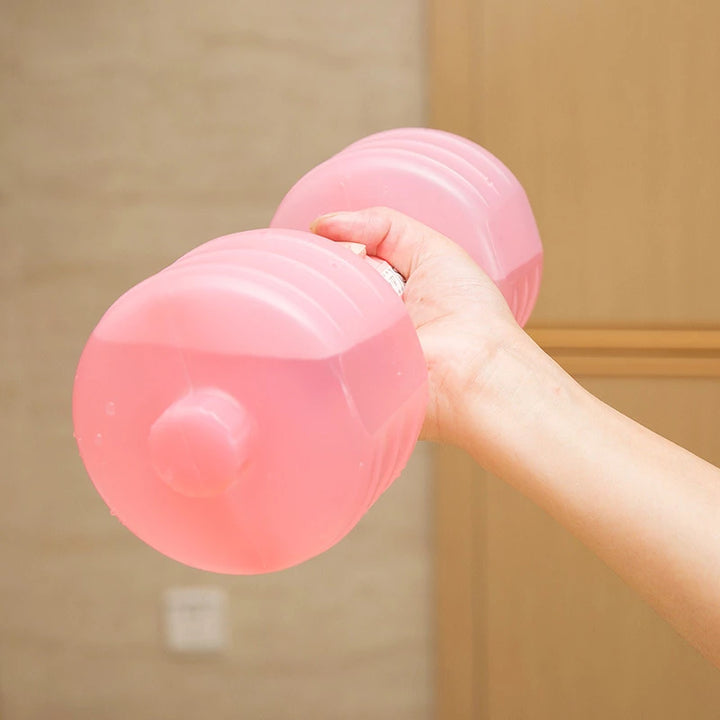Rosa fyllbar vattenhantel i plast