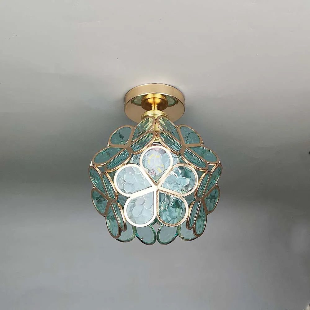Elegant Floral Stil Glas Taklampa