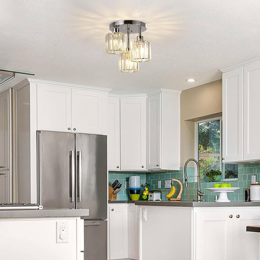 Elegant Modern Crystal Semi-Flush Taklampor