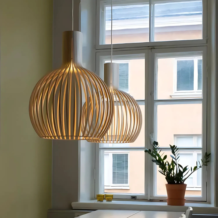 Pendellampa Bambus Naturlig Takarmatur