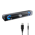 PC Soundbar Högtalare – USB-driven med LED-ljus 3,5 mm jack för Laptop & TV