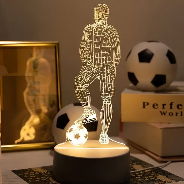 3D Fotbollsspelare Lampa – För en Sportig Atmosfär