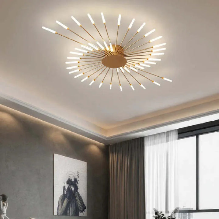 Taklampa modern metall LED kristallhänglampa