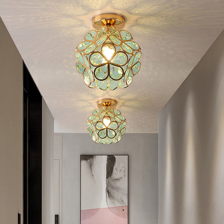 Elegant Floral Stil Glas Taklampa