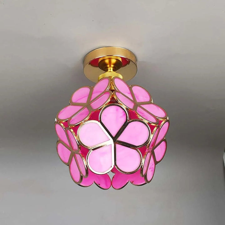 Elegant Floral Stil Glas Taklampa