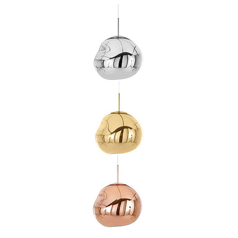 Modern taklampa i silver/röd glas 1 lampa matplats plafondlampa