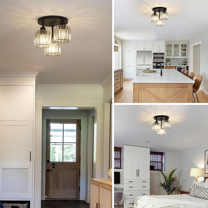 Elegant Modern Crystal Semi-Flush Taklampor