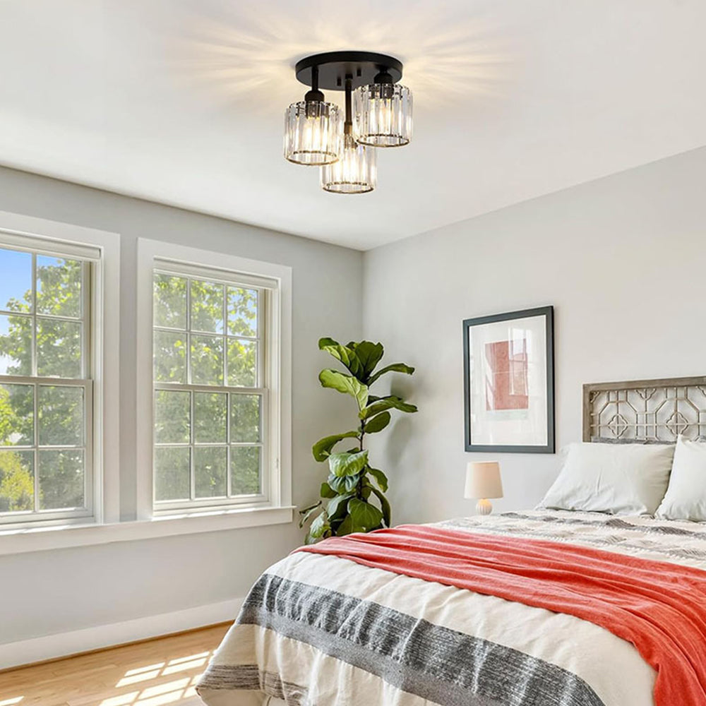 Elegant Modern Crystal Semi-Flush Taklampor