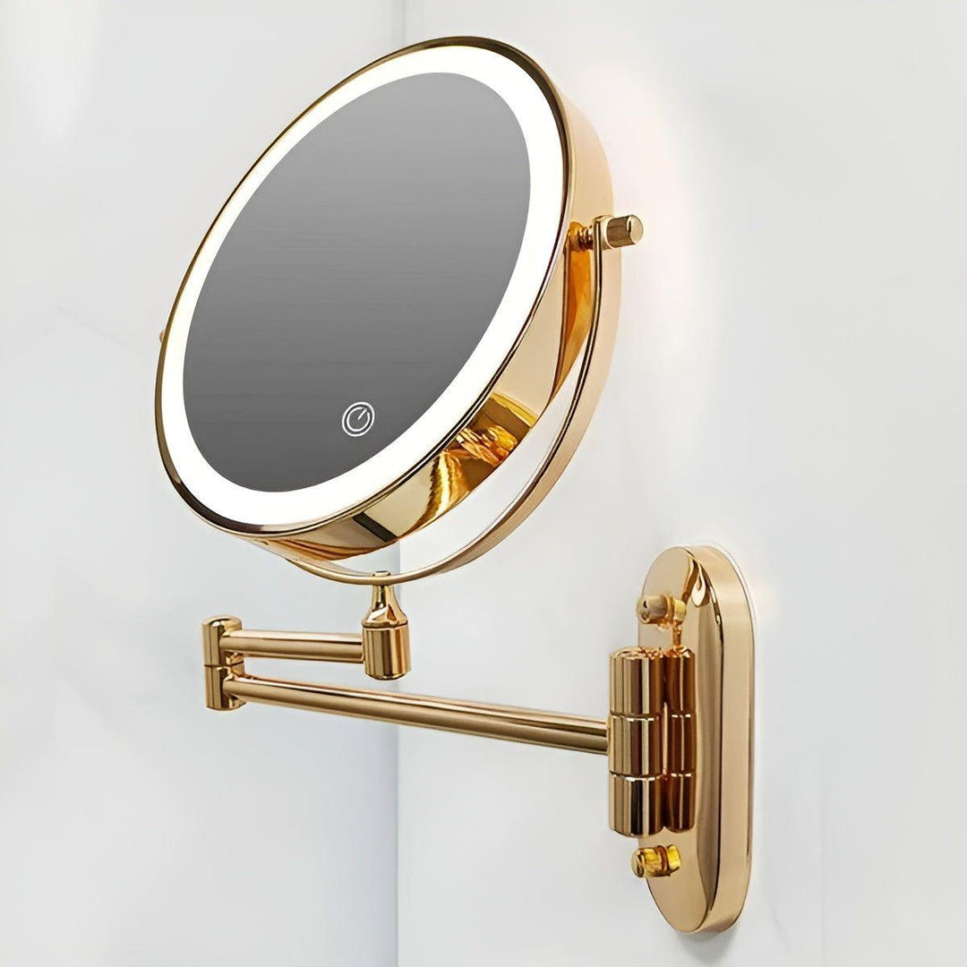 GlamGlow Mirror - Återuppladdningsbar, hopfällbar förstoring-LED-makeup-spegel