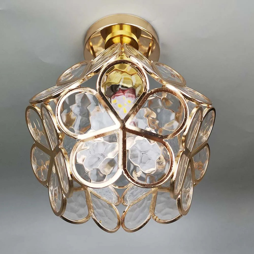 Elegant Floral Stil Glas Taklampa