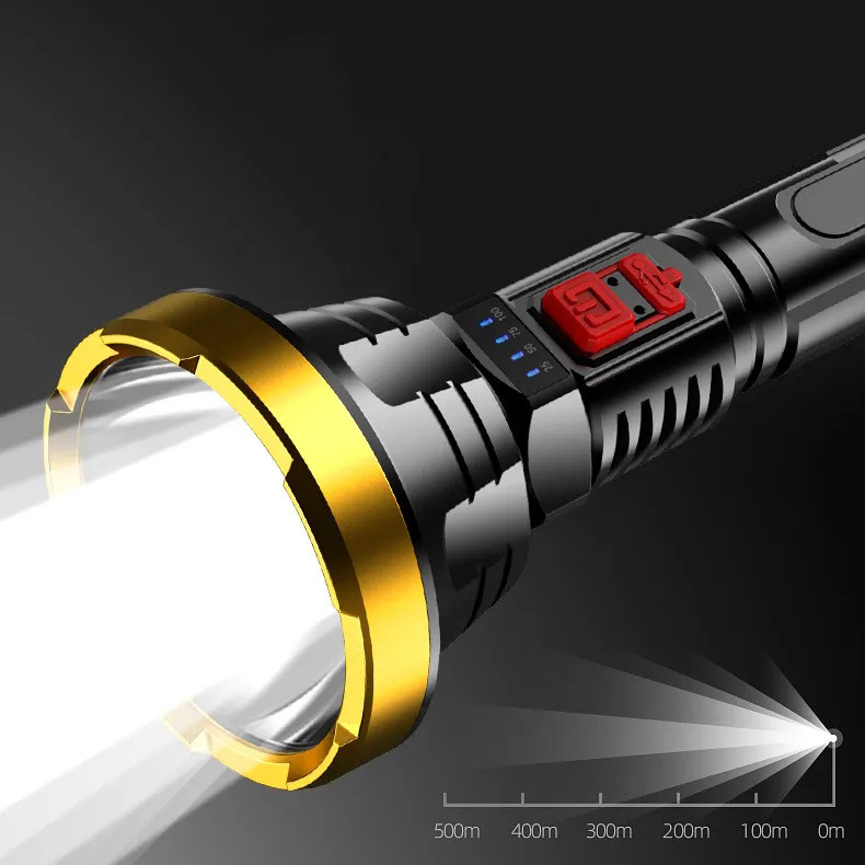 90000LM LED ficklampa – Taktisk söklampa med USB-laddning och superskarp belysning